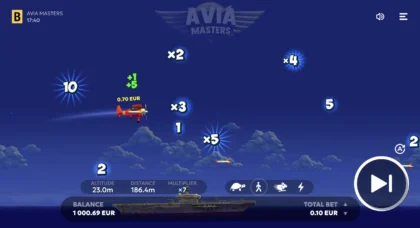 Aviamasters multiplier round in progress