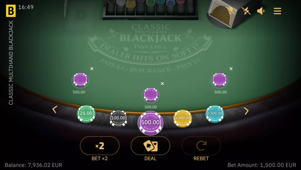 Classic Multihand Blackjack - 5