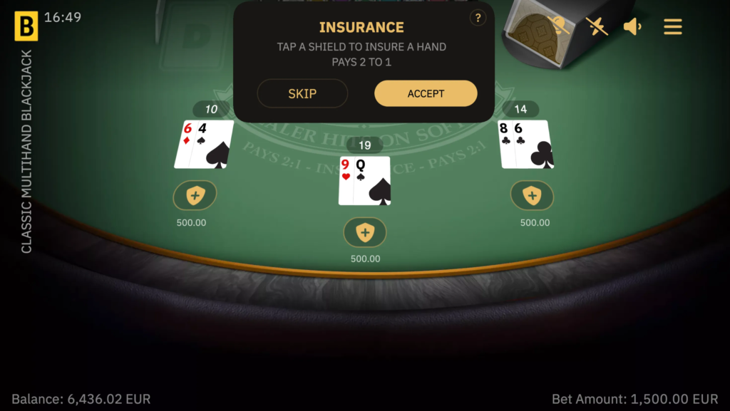 Classic Multihand Blackjack - 10