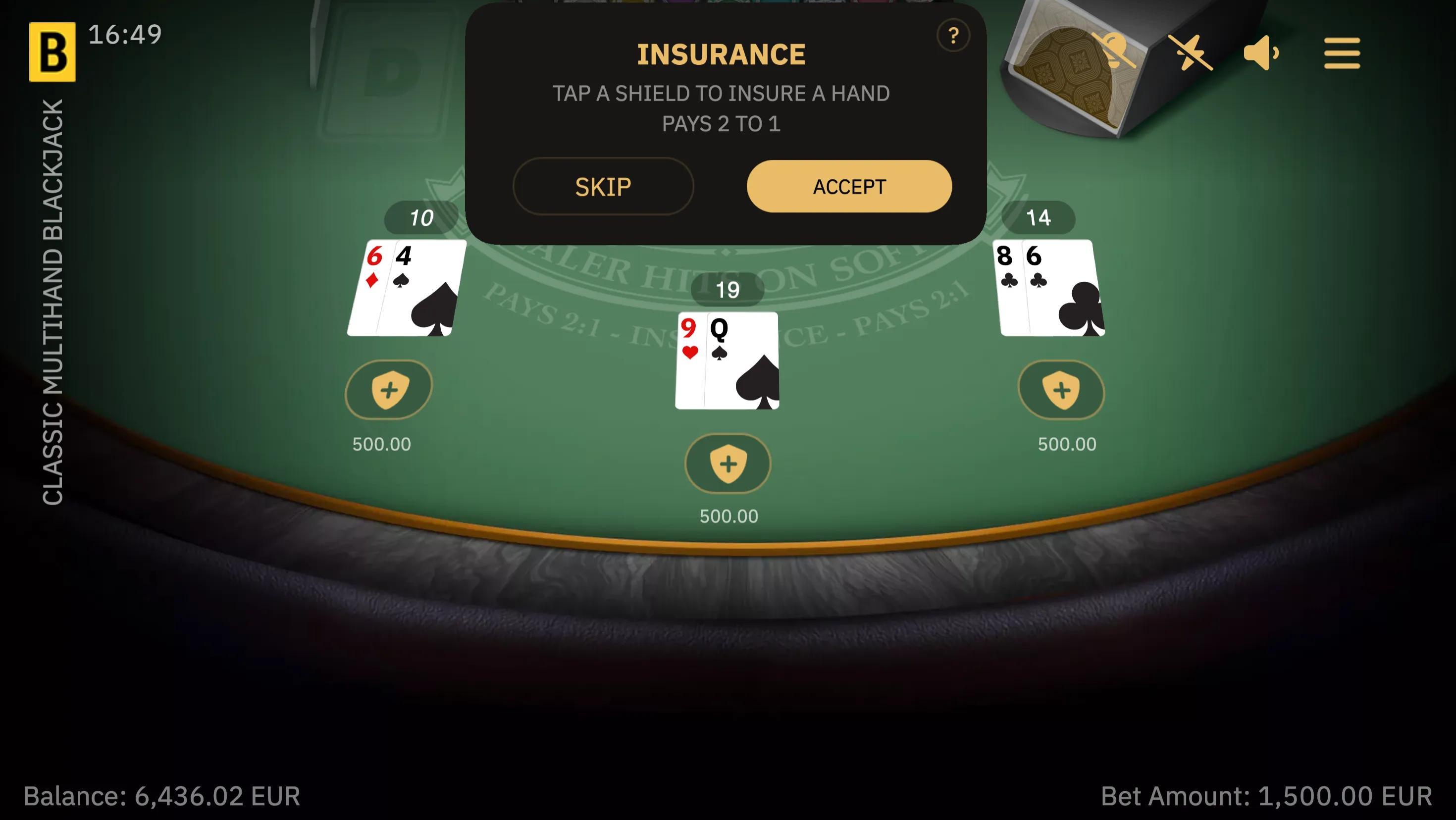 Classic Multihand Blackjack - 4