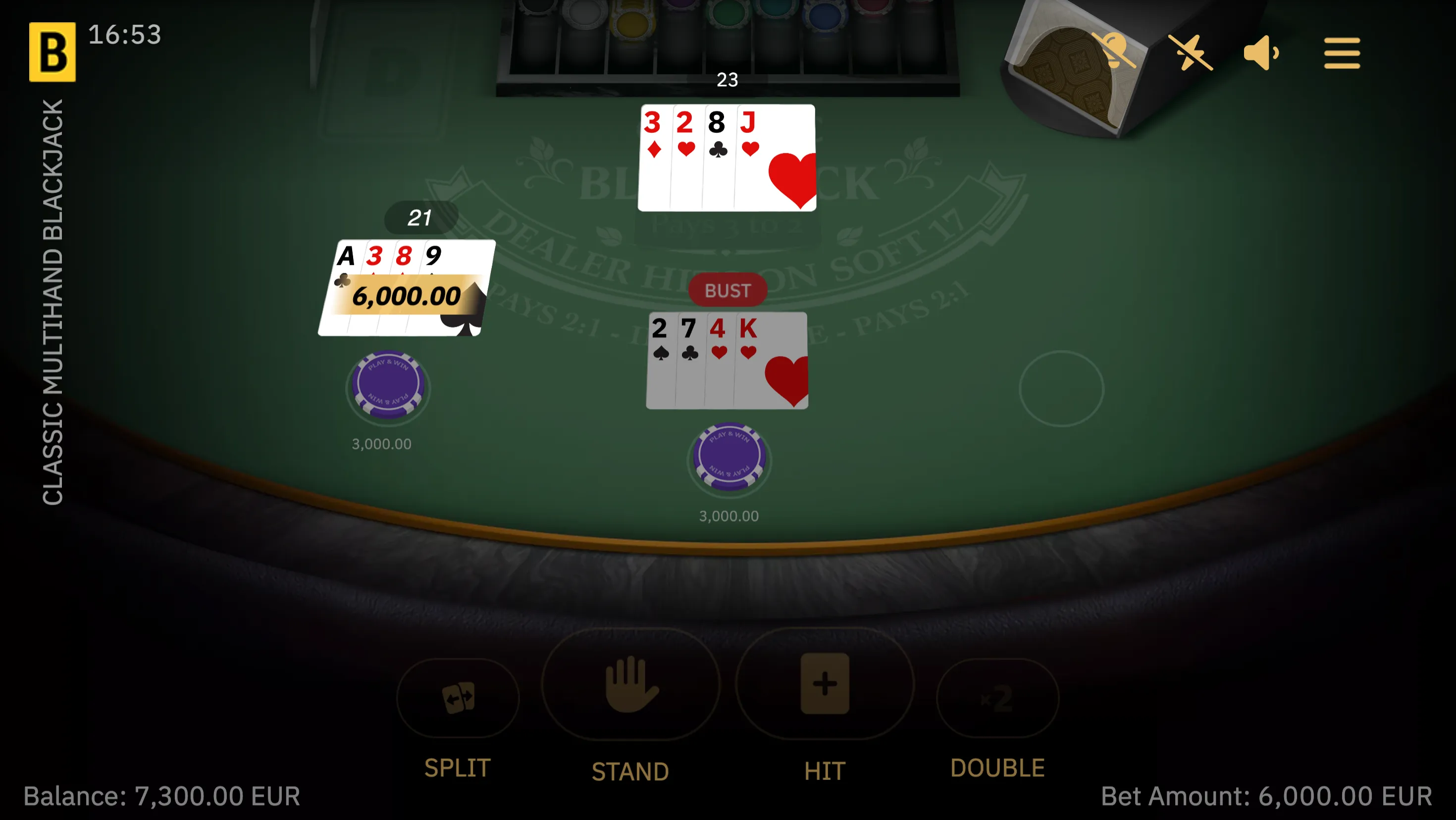 Classic Multihand Blackjack - 6