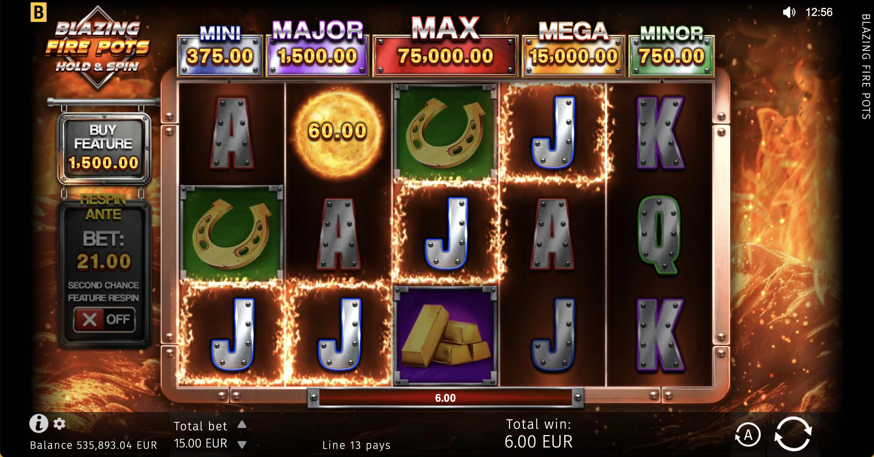 Blazing Fire Pots Hold & Spin - 6