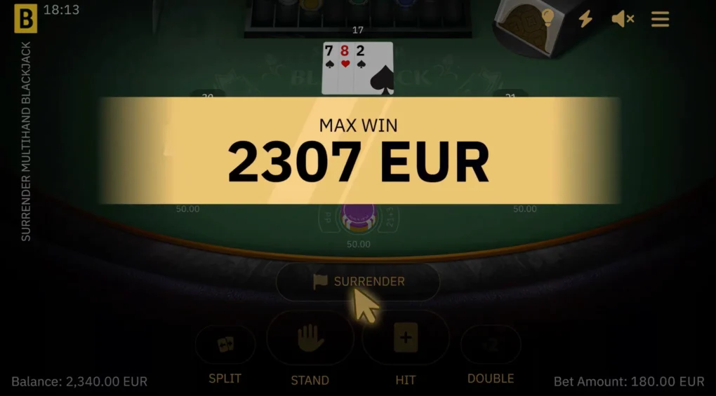 Surrender Multihand Blackjack - 3