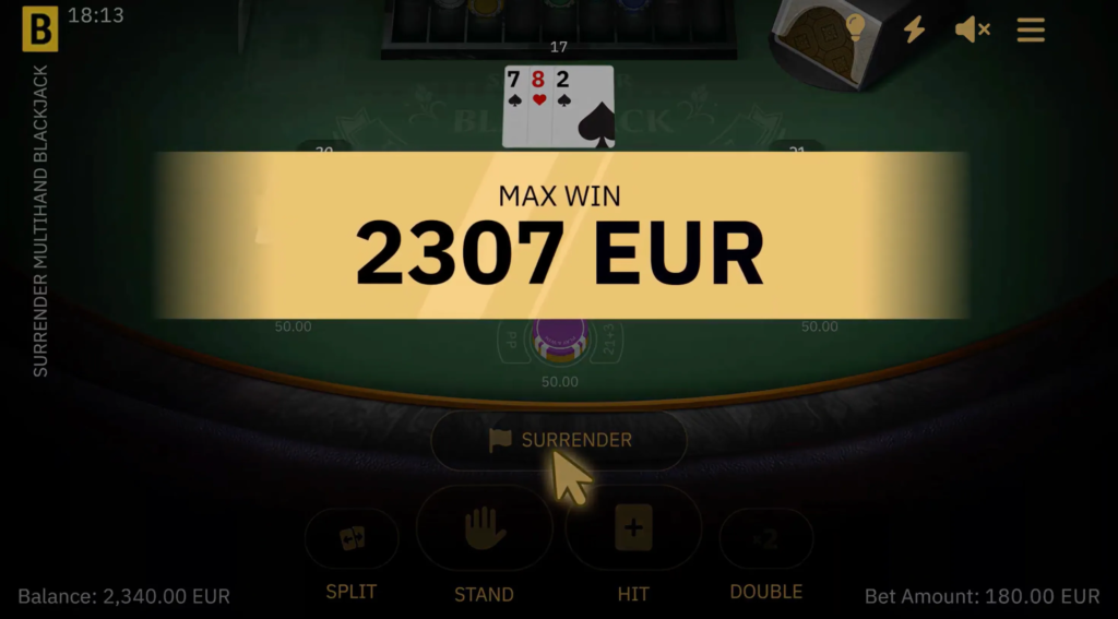 Surrender Multihand Blackjack - 9