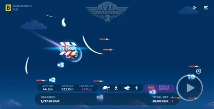Aviamasters 2 betting interface and flight animation
