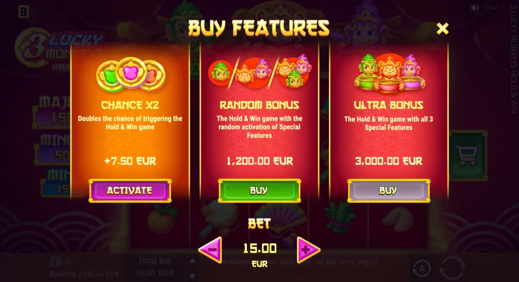 3 Lucky Monkeys Hold & Win - 10