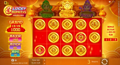 3 Lucky Monkeys Hold & Win - 15