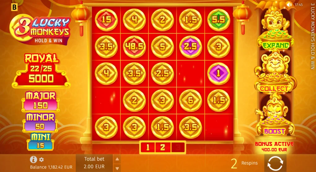 3 Lucky Monkeys Hold & Win - 4